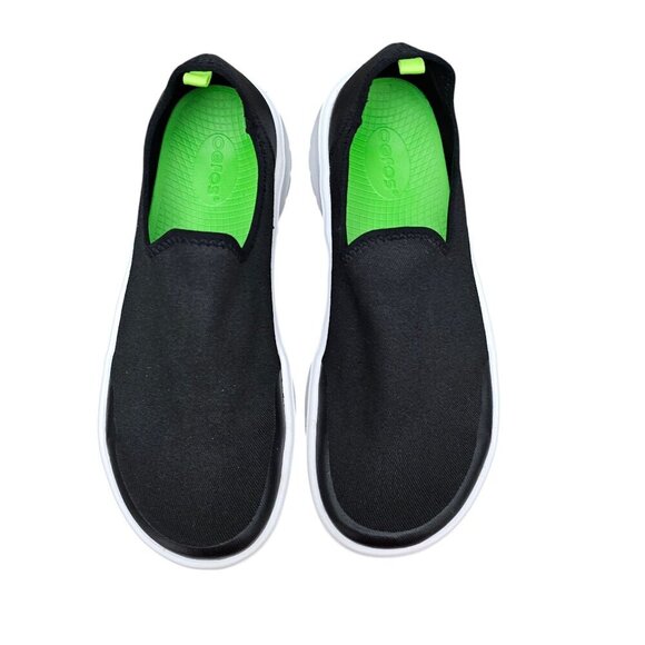 Oofos EEZEE LOW Women's Casual Slip On Black/White Sneaker Comfort Shoe - Picture 9 of 11